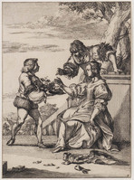 KG 06758
<br/>
Caprici: vrouwen, druiven etend
<br/>
<em>Hooghe, Romeyn de (1645-1708)</em>